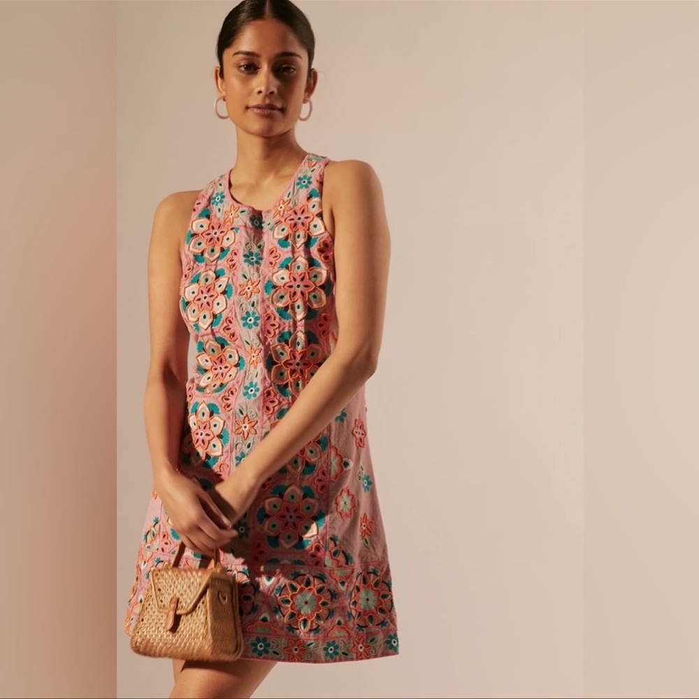 Anthropologie Embroidered & Appliquéd Shift Dress Size 12. New With Tag